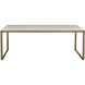 Evert 39.5 X 21.5 inch White / Antique Brass Coffee Table, Low